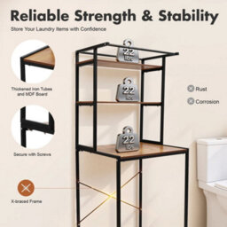 Washer And Dryer Storage Shelf 3 Tiers Clothes Drying Rack Floor Mount - thumbnail 6