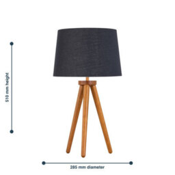 First Choice Lighting Voyage - Dark Oak Table Lamp Or Bedside Light With Black & Gold Shade - thumbnail 5