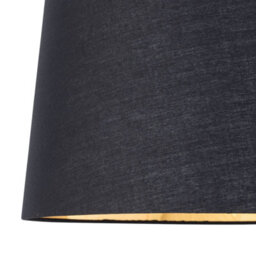 First Choice Lighting Voyage - Dark Oak Table Lamp Or Bedside Light With Black & Gold Shade - thumbnail 2