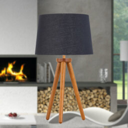 First Choice Lighting Voyage - Dark Oak Table Lamp Or Bedside Light With Black & Gold Shade - thumbnail 3