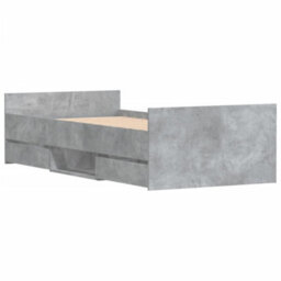 Berkfield Bed Frame With Headboard And Footboard Concrete Grey 100X200 Cm - thumbnail 8