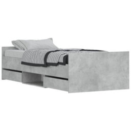 Berkfield Bed Frame With Headboard And Footboard Concrete Grey 100X200 Cm - thumbnail 2