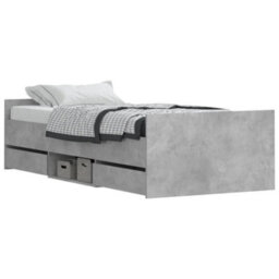 Berkfield Bed Frame With Headboard And Footboard Concrete Grey 100X200 Cm - thumbnail 3