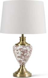 Lighting Supermarket Hepburn Antique Table Lamp With Ivory Linen Shade Printed Ceramic Effect 58Cm - thumbnail 2