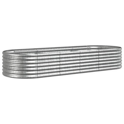 Berkfield Durable Garden Planter Powder-Coated Steel 224X80X36 Cm Silver - image 1