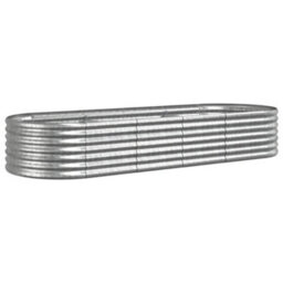 Berkfield Durable Garden Planter Powder-Coated Steel 224X80X36 Cm Silver - thumbnail 1