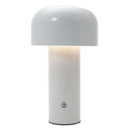 Happy Homewares Gloss White Modern Mushroom Style Rechargeable Led Touch Dimmable Table Lamp - thumbnail 2