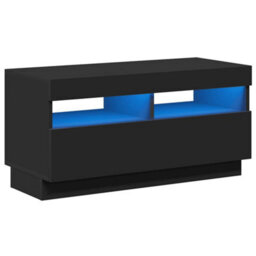 Berkfield Modern Tv Cabinet With Led Lights Black 80X35X40 Cm - thumbnail 1