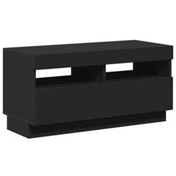Berkfield Modern Tv Cabinet With Led Lights Black 80X35X40 Cm - thumbnail 7