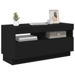 Berkfield Modern Tv Cabinet With Led Lights Black 80X35X40 Cm - thumbnail 6