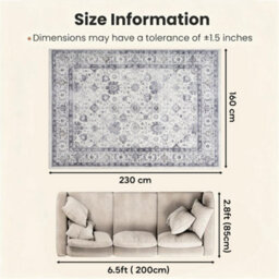 Bedlooms Serene Cashmere Rug 160X230Cm, Traditional Rug, Non Slip, Stain Resistant, Bed & Dining Room Rug - thumbnail 7