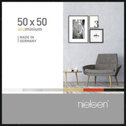 Nielsen Pixel 50 X 50Cm Picture Frame, Frosted Black With Float Glass And Push/turn Clips