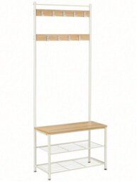 LEDREM Coat Rack, Hall Tree With Shoe Storage Bench, 12.6 X 27.6 X 68.9 Inches, Industrial - thumbnail 7