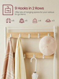 LEDREM Coat Rack, Hall Tree With Shoe Storage Bench, 12.6 X 27.6 X 68.9 Inches, Industrial - thumbnail 2