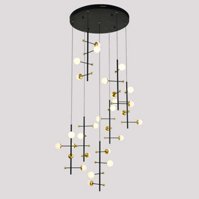 Luminosa Lighting Luminosa Modern Led Hanging Pendant Black, Gold, Warm White 3000K 4538Lm