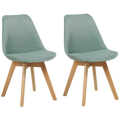 Beliani Set Of 2 Dining Chairs Dakota Ii Fabric Mint Green - image 1