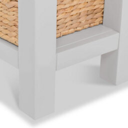 Farro Grey 85Cm Console Table With Baskets - Painted With Oak Top - Fully Assembled By Roseland Furniture - thumbnail 5