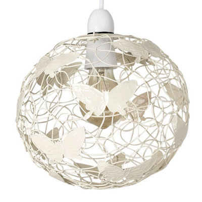 Valuelights Lattice Modern Cream Butterfly Wire Frame Globe Ceiling Light Shade (D)22Cm - image 1