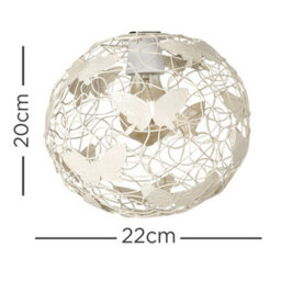 Valuelights Lattice Modern Cream Butterfly Wire Frame Globe Ceiling Light Shade (D)22Cm - thumbnail 4
