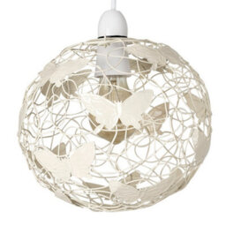 Valuelights Lattice Modern Cream Butterfly Wire Frame Globe Ceiling Light Shade (D)22Cm - thumbnail 1