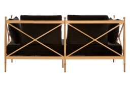 Orsina Sturdy 2 Seat Rose Gold Lattice Arms Sofa, Stylish Mid Century Sofa For Bedroom, Sleek 2 Seater Sofa - thumbnail 4