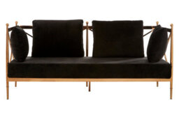 Orsina Sturdy 2 Seat Rose Gold Lattice Arms Sofa, Stylish Mid Century Sofa For Bedroom, Sleek 2 Seater Sofa - thumbnail 2