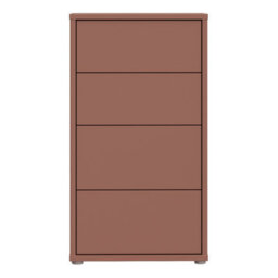 Furniture To Go Alice Springs Tall 4 Drawer Chest With Push-To-Open Drawers In Terracotta - thumbnail 3