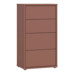 Furniture To Go Alice Springs Tall 4 Drawer Chest With Push-To-Open Drawers In Terracotta - thumbnail 2