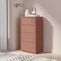 Furniture To Go Alice Springs Tall 4 Drawer Chest With Push-To-Open Drawers In Terracotta - thumbnail 6