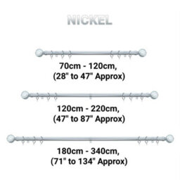 A.unique Home Gem Crystal Ball Metal Extendable Curtain Pole With Rings And Fittings (25/28mm) - Nickel, 180Cm - 340Cm Approx - thumbnail 6