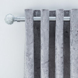 A.unique Home Gem Crystal Ball Metal Extendable Curtain Pole With Rings And Fittings (25/28mm) - Nickel, 180Cm - 340Cm Approx - thumbnail 3