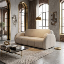Viva Comfy Iv Sofa Bed With Storage Compartment Particle Board Metal Legs Wooden Frame 172X103X85Cm Beige - thumbnail 2