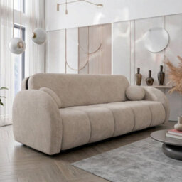 Viva Comfy Iv Sofa Bed With Storage Compartment Particle Board Metal Legs Wooden Frame 172X103X85Cm Beige - thumbnail 3