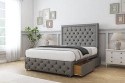 "Sloomy Vienna Pewter Dumfries Divan Bed Set No Drawers With 26"" Strutted & 12"" Footboard 3' Single" - thumbnail 3