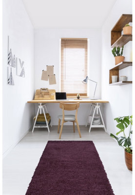 Melrose Venus Shaggy Plum High Pile Runner Rug 067/200Cm - image 1