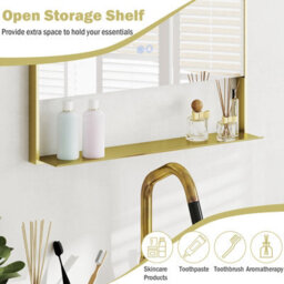 Gainoom 80 X 60Cm Led Bathroom Mirror Aluminum Framed Vanity Mirror Wall-Mounted Mirror - thumbnail 7