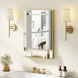 Gainoom 80 X 60Cm Led Bathroom Mirror Aluminum Framed Vanity Mirror Wall-Mounted Mirror - thumbnail 3