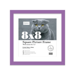 "8X8"" Purple Picture Frame - 8X8"" Square Frame With 7X7"" Mount For 8X8""/7X7"" Pictures Moderrn Style Thin Edge, 1 Pack" - thumbnail 1
