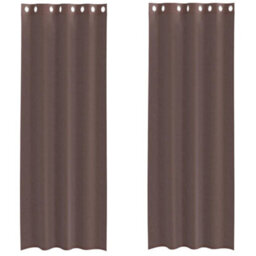 Berkfield Voile Curtains With Grommets 2 Pcs Brown 140X260 Cm - thumbnail 2
