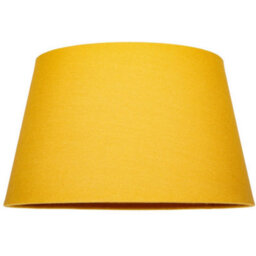 Happy Homewares Traditional 14 Inch Ochre Mustard Linen Drum Table/pendant Lampshade 60W Maximum