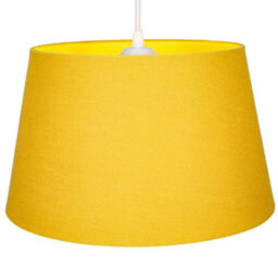 Happy Homewares Traditional 14 Inch Ochre Mustard Linen Drum Table/pendant Lampshade 60W Maximum - thumbnail 2