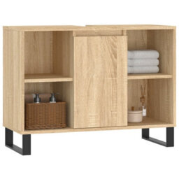 Berkfield Bathroom Cabinet Sonoma Oak 80X33X60 Cm Engineered Wood - thumbnail 3