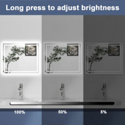 Probaty Bathrooms Bathroom Illuminated Led Mirror With Anti-Fog 600X500mm,backlit Wall Vanity Mirror,touch Sensor Switch,memory Function,ip44 - thumbnail 5