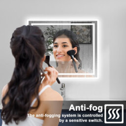 Probaty Bathrooms Bathroom Illuminated Led Mirror With Anti-Fog 600X500mm,backlit Wall Vanity Mirror,touch Sensor Switch,memory Function,ip44 - thumbnail 6