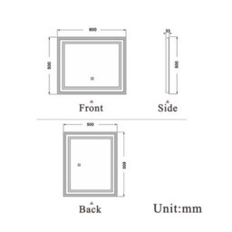 Probaty Bathrooms Bathroom Illuminated Led Mirror With Anti-Fog 600X500mm,backlit Wall Vanity Mirror,touch Sensor Switch,memory Function,ip44 - thumbnail 4
