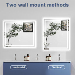 Probaty Bathrooms Bathroom Illuminated Led Mirror With Anti-Fog 600X500mm,backlit Wall Vanity Mirror,touch Sensor Switch,memory Function,ip44 - thumbnail 7