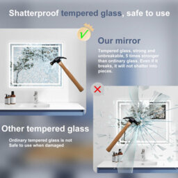Probaty Bathrooms Bathroom Illuminated Led Mirror With Anti-Fog 600X500mm,backlit Wall Vanity Mirror,touch Sensor Switch,memory Function,ip44 - thumbnail 8
