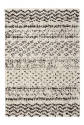Loomed Cream Grey Neutral Aztec Scandi Shaggy Living Area Rug 160X220Cm - thumbnail 4
