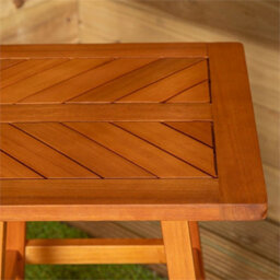 Wooden Slatted Garden Side Table 73X45Cm - thumbnail 4