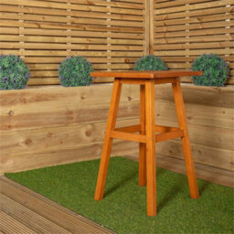 Wooden Slatted Garden Side Table 73X45Cm - thumbnail 2